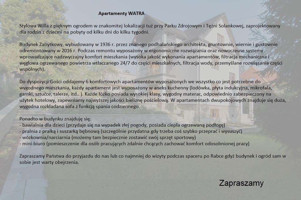 Apartamenty Watra Rabka Exterior photo